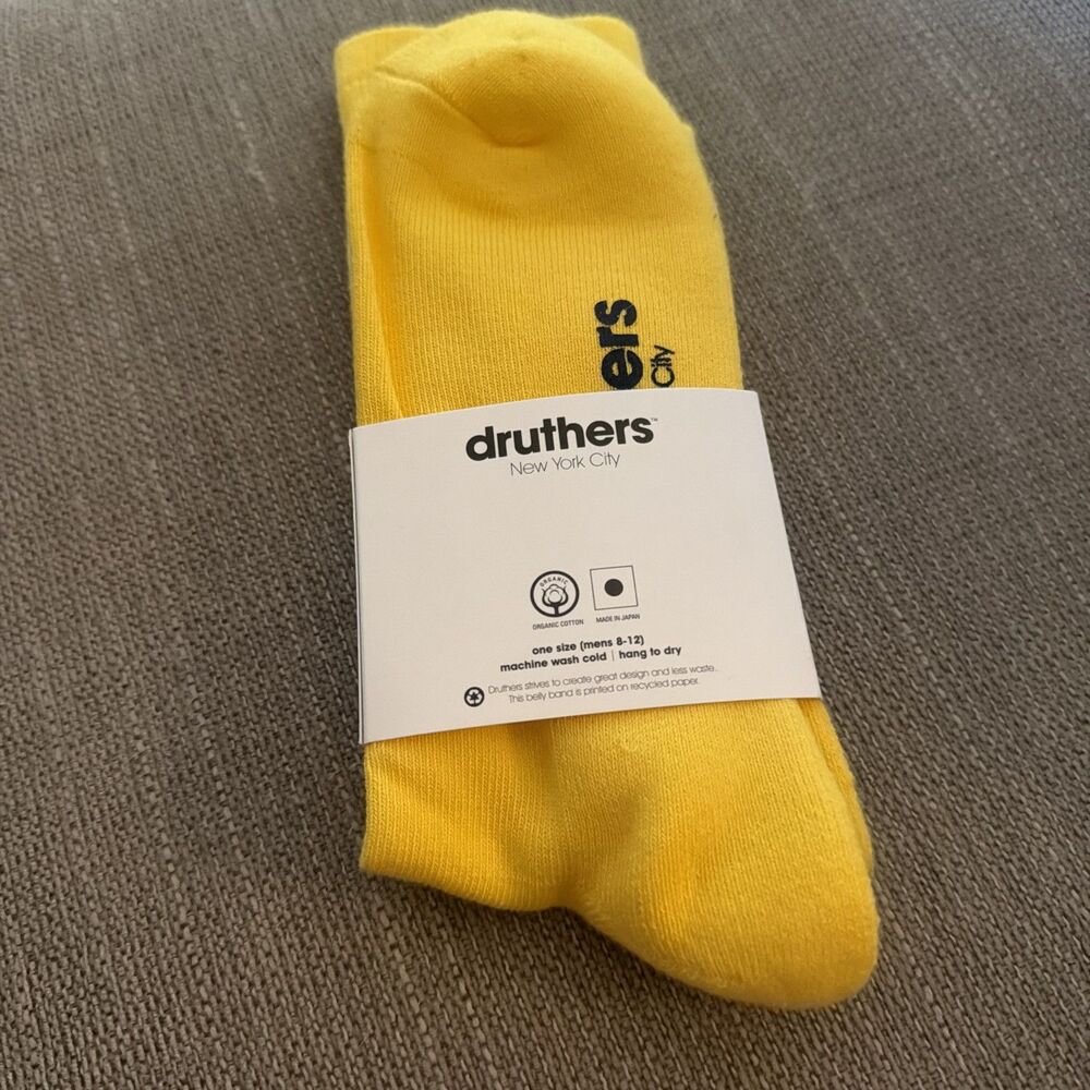 Druthers Organic Cotton Yellow Crew Socks
